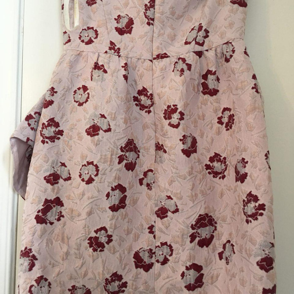 Shoshanna Anna-Marie Strapless Sweetheart Floral Metallic Dress Blush,Size 2,NEW - Picture 6 of 9